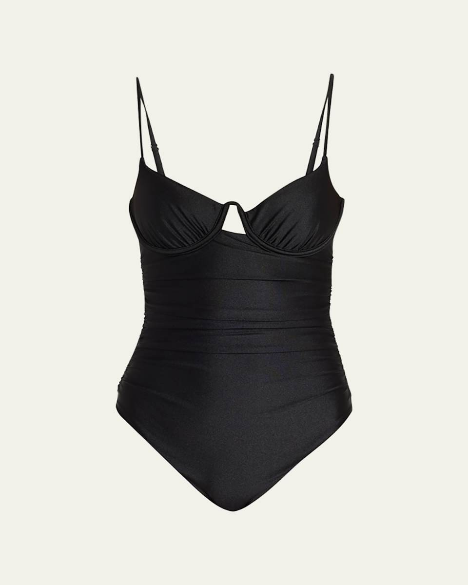 Laine Draped Satin Underwire One-Piece Swimsuit